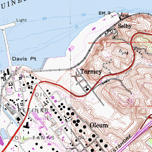 Topographic Map of Tormey, CA