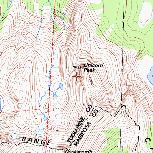 Topographic Map of Unicorn Peak, CA