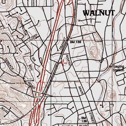 Topographic Map of Walnut Creek, CA