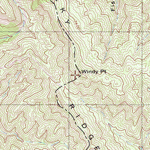 Topographic Map of Windy Point, CA