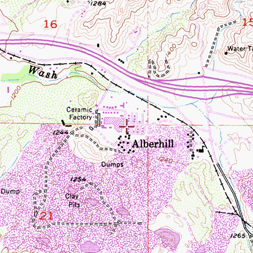 Topographic Map of Alberhill, CA