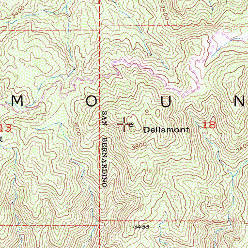 Topographic Map of Dellamont, CA