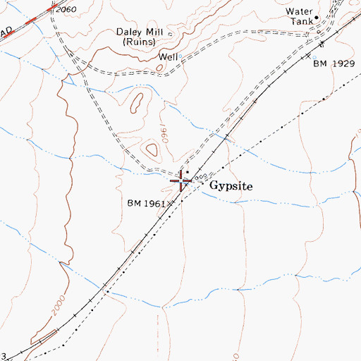 Topographic Map of Gypsite, CA