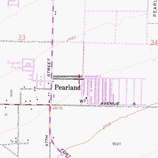 Topographic Map of Pearland, CA