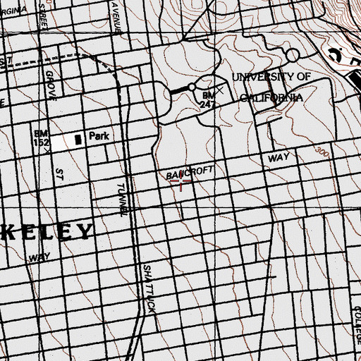Topographic Map of Berkeley City Club, CA