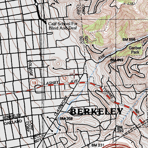 Topographic Map of Saint Clements Episcopal Church, CA