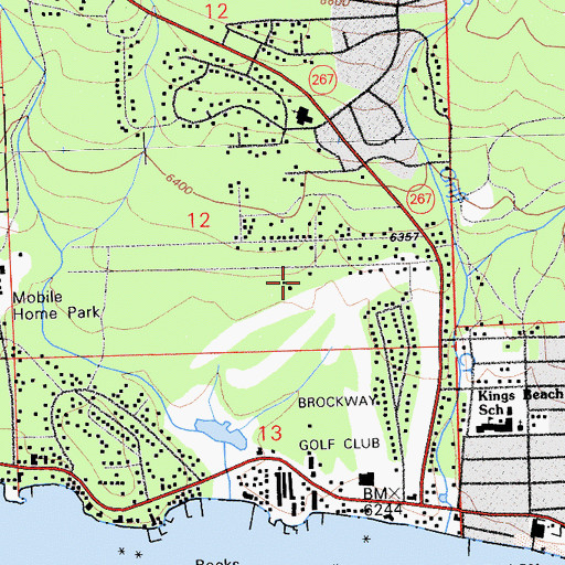 Topographic Map of Brockway Winter Sports Center, CA