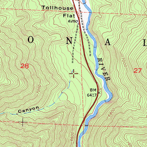 Topographic Map of Bootleg Campground, CA