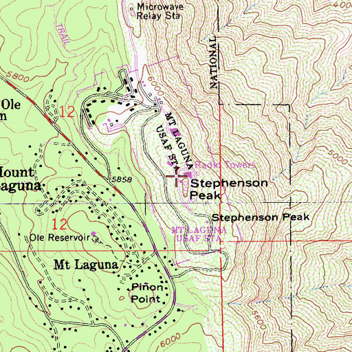 Topographic Map of Laguna Work Center, CA