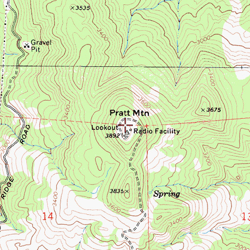 Topographic Map of KMUD-FM (Garberville), CA