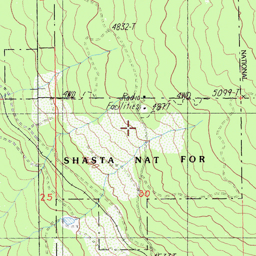 Topographic Map of KEDY-FM (Mount Shasta), CA