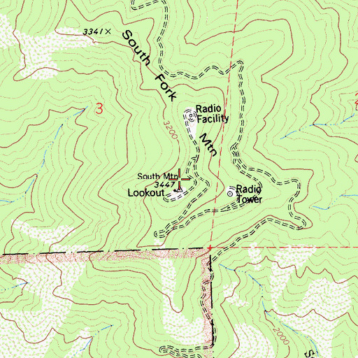 Topographic Map of KVIP-FM (Redding), CA