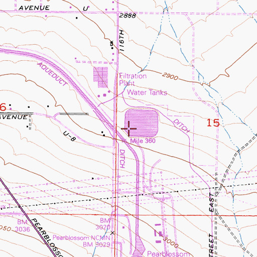 Topographic Map of Pearblossom Spilling Basin 1-061 Dam, CA