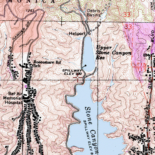 Topographic Map of Upper Stone Canyon 6-044 Dam, CA