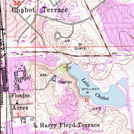 Topographic Map of Lake Chabot 14-006 Dam, CA