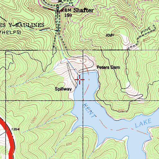Topographic Map of Peters 33-007 Dam, CA