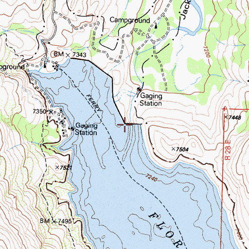 Topographic Map of Florence Lake 104-009 Dam, CA