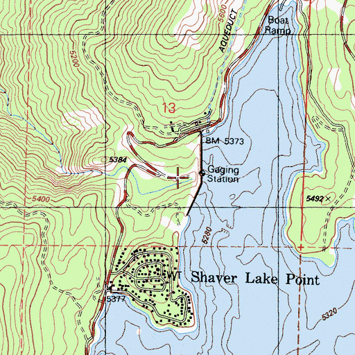 Topographic Map of Shaver Lake 104-018 Dam, CA