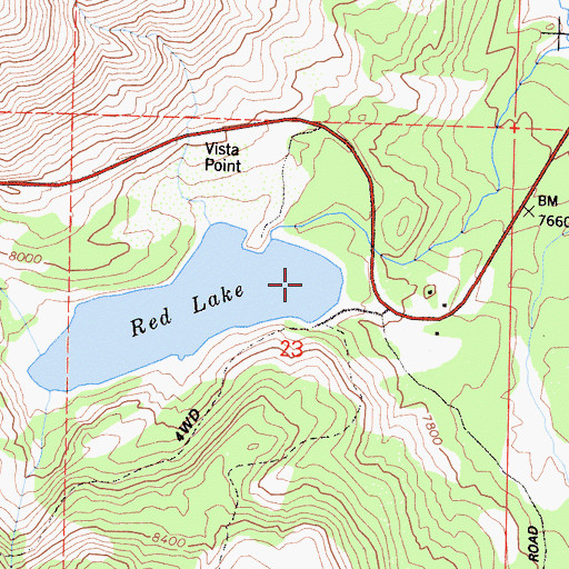 Topographic Map of Red Lake 511-003 Dam, CA