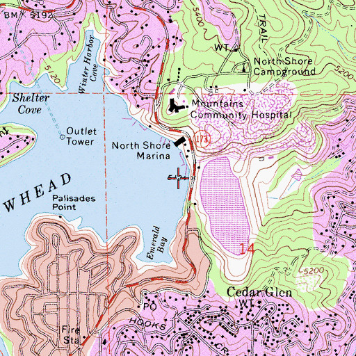 Topographic Map of Lake Arrowhead 805 Dam, CA