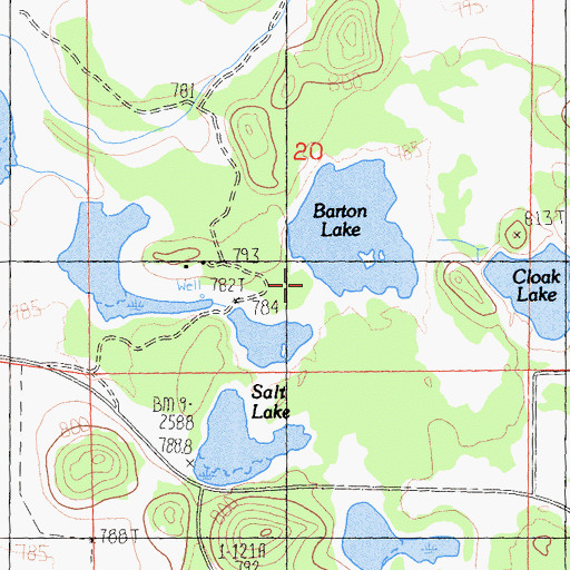 Topographic Map of Barton 1181-002 Dam, CA