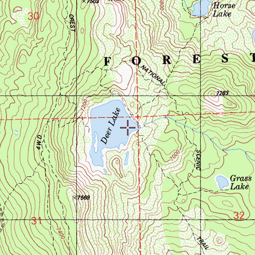 Topographic Map of Deer Lake Dam, CA