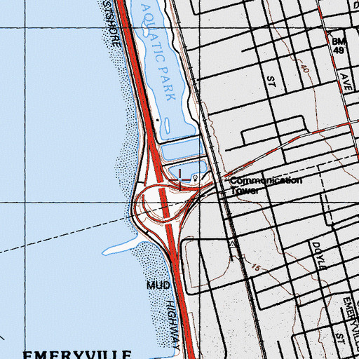 Topographic Map of KFRC-AM (San Francisco), CA
