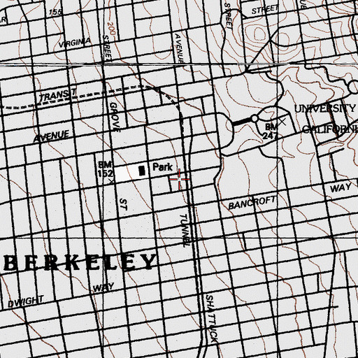 Topographic Map of KPFB-FM (Berkeley), CA