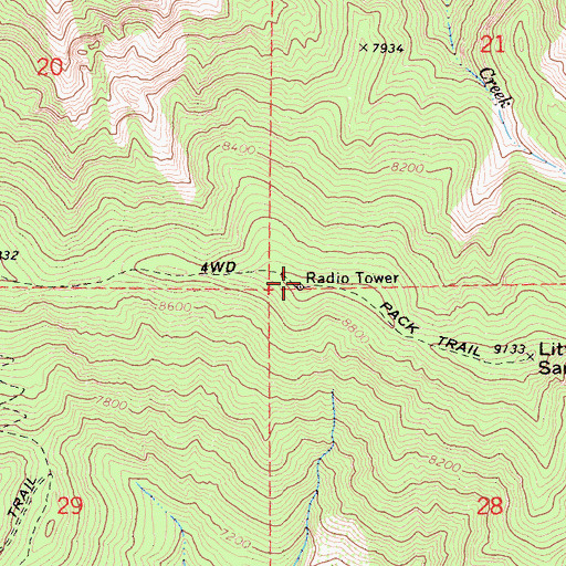 Topographic Map of KBBL-TV (Big Bear Lake), CA