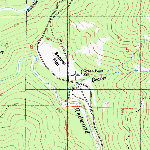 Topographic Map of Green Point Elementary School, CA