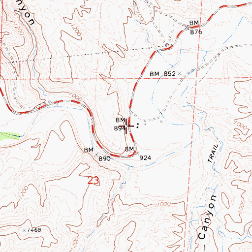 Topographic Map of Alcalde Ranch, CA