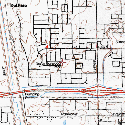 Topographic Map of North Norwood Park, CA