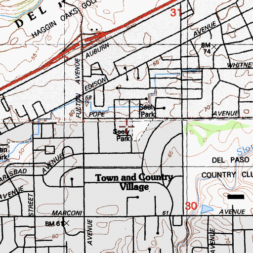 Topographic Map of Seely Park, CA