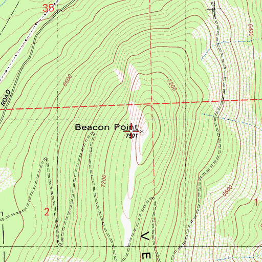 Topographic Map of Beacon Point, CA