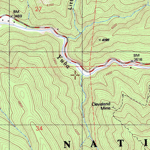Topographic Map of Negro Canyon, CA