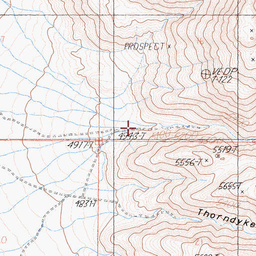 Topographic Map of Lacey Canyon, CA