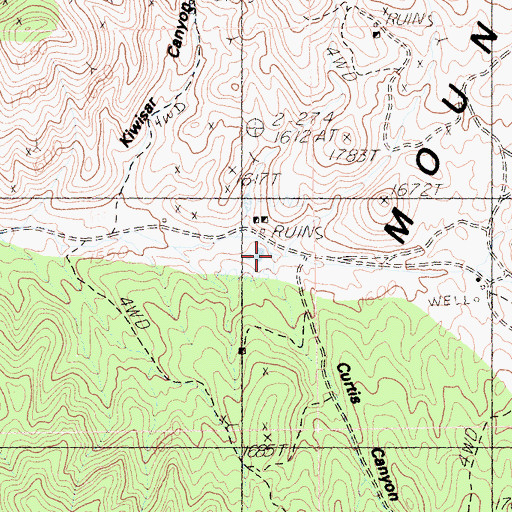 Topographic Map of Curtis Canyon, CA