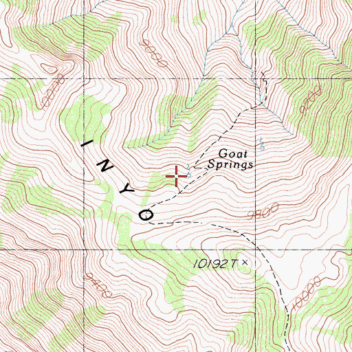 Topographic Map of Goat Springs, CA