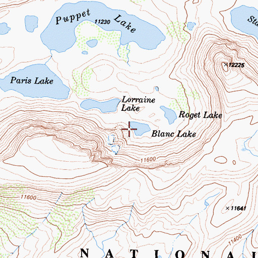 Topographic Map of Blanc Lake, CA