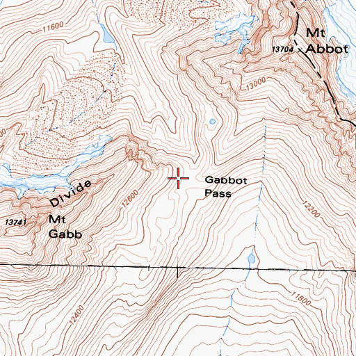 Topographic Map of Gabbot Pass, CA