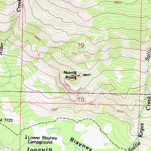 Topographic Map of North Rock, CA