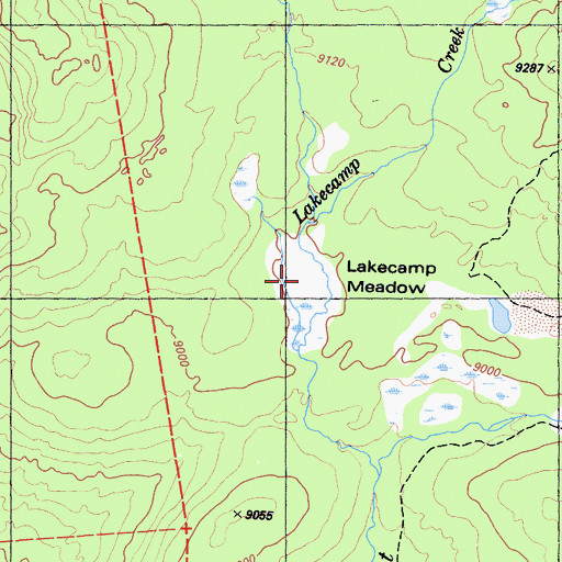 Topographic Map of Lakecamp Meadow, CA