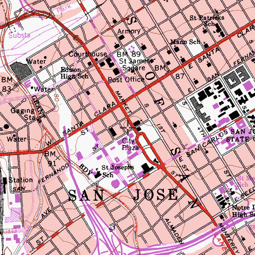 Topographic Map of Chinatown (historical), CA