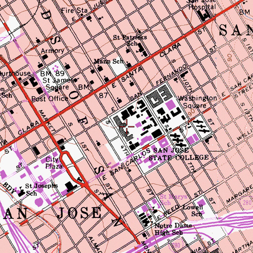 Topographic Map of Morris Dailey Auditorium, CA