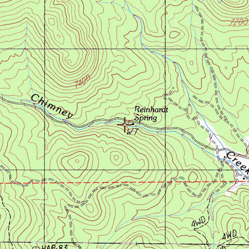 Topographic Map of Reinhardt Spring, CA