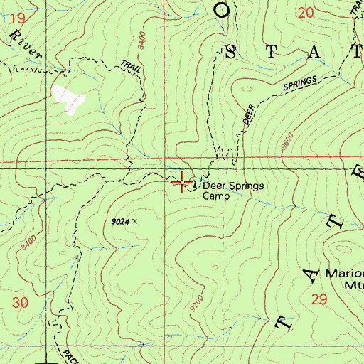 Topographic Map of Deer Springs Camp, CA