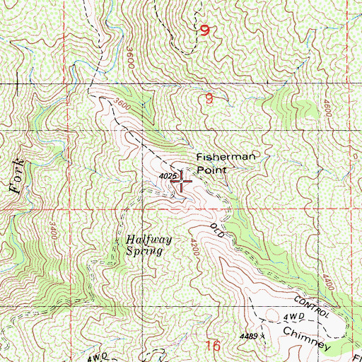 Topographic Map of Fisherman Point, CA