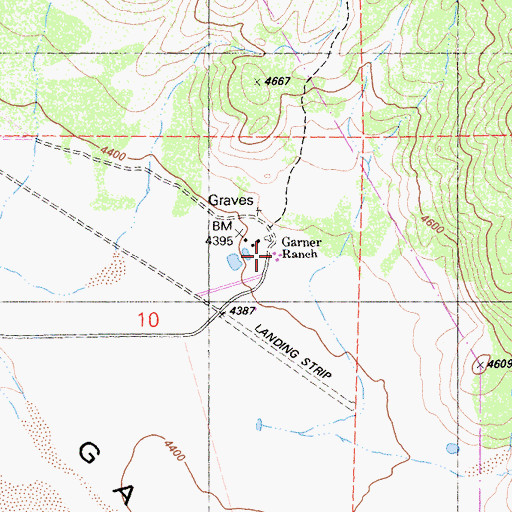 Topographic Map of Garner Ranch, CA
