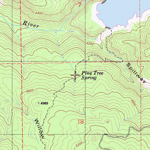 Topographic Map of Pine Tree Spring, CA