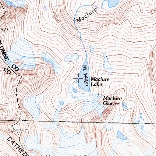 Topographic Map of Maclure Lake, CA